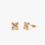 14K Gold X Stud Earrings 14k Rose Gold Ferkos Fine Jewelry