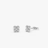 14K Bubble Cluster Stud Earrings 14K White Gold Ferkos Fine Jewelry