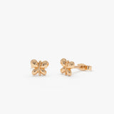 14K Gold Bubble Butterfly Stud Earrings Ferkos Fine Jewelry