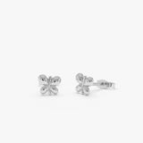 14K Gold Bubble Butterfly Stud Earrings 14K White Gold Ferkos Fine Jewelry