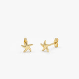 14K Gold Starfish Stud Earrings 14K Gold Ferkos Fine Jewelry