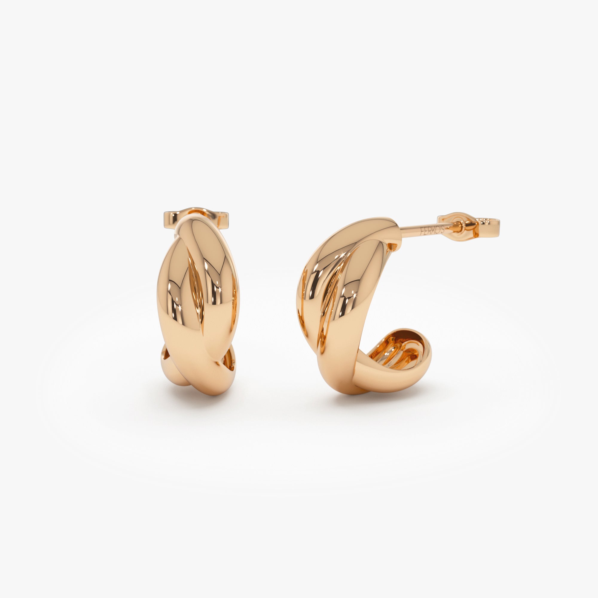 14K Gold Chunky Twisted Hoop Earrings Ferkos Fine Jewelry
