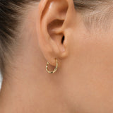 14k Gold Milgrain Hoop Earrings Ferkos Fine Jewelry