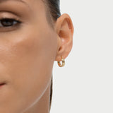 14k Gold Ribbed Hoop Earrings – 4MM Width Ferkos Fine Jewelry