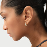 14k Gold Geometric Faceted Huggie Hoop Earrings - 14MM Ferkos Fine Jewelry