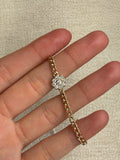 14K Gold Lab Grown Diamond Flower Curb Chain Bracelet Ferkos Fine Jewelry