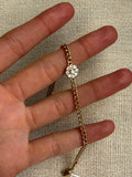 14K Gold Lab Grown Diamond Flower Curb Chain Bracelet Ferkos Fine Jewelry