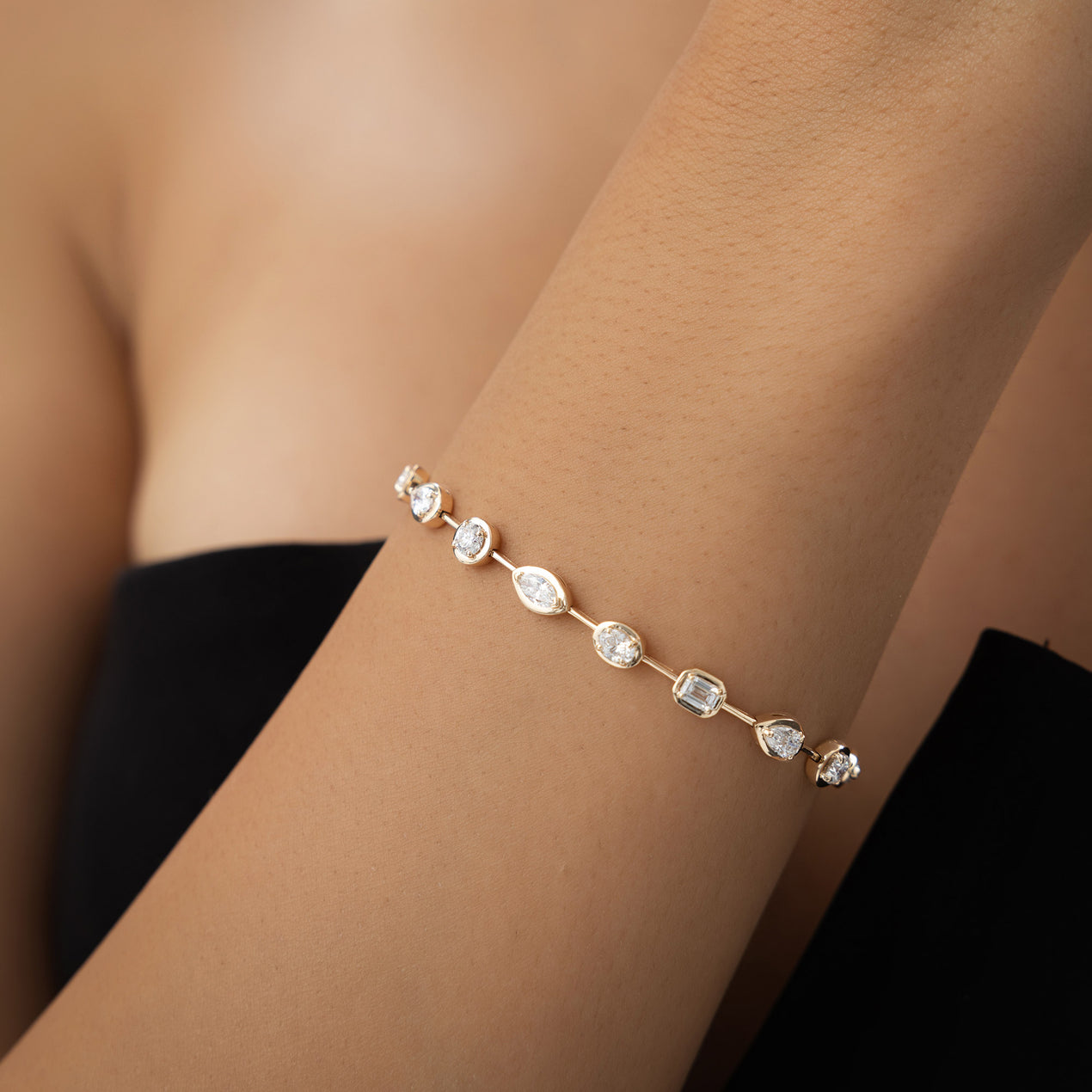3.25 ctw 14k Mixed Cut Lab Grown Diamond Bar Bracelet  display picture 1