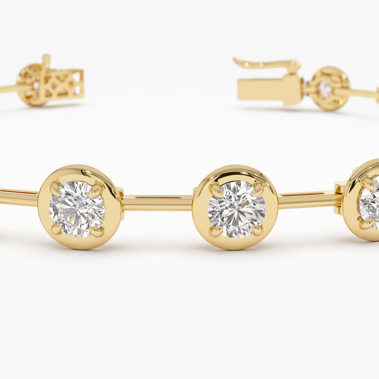 3.60 ctw 14k Round Lab Grown Diamond Bar Bracelet - Larissa  display picture 3