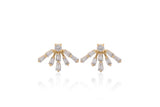 14K Gold Diamond Ray Stud Earrings Ferkos Fine Jewelry