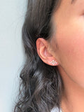 14K Gold Diamond Ray Stud Earrings Ferkos Fine Jewelry