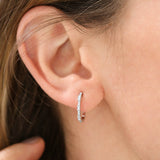 14K Rose Gold Baguette And Round Diamond Earrings Ferkos Fine Jewelry