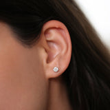 14k Rose 5MM Illusion Setting Diamond Studs Ferkos Fine Jewelry