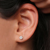 14k Rose 5MM Illusion Setting Diamond Studs Ferkos Fine Jewelry