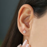 14k Rose Marquise Diamond Floral Studs Ferkos Fine Jewelry