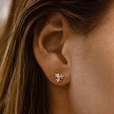 14k Rose Triangle Shaped Tapered Baguette Diamond Stud Ferkos Fine Jewelry