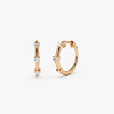 14k Rose Prong Setting Diamond Hoop Earrings Ferkos Fine Jewelry