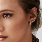 14k Rose Gold Mixed Diamond Shapes Statement Stud Earrings