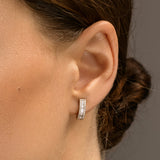 14K Rose Baguette and Round Diamond Micro Pave Earrings