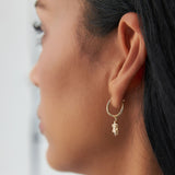 14k Rose Illusion Setting Baguette Diamond Dangling Hoop Earrings Ferkos Fine Jewelry