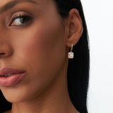 14k Rose Illusion Setting Baguette Diamond Dangling Hoop Earrings Ferkos Fine Jewelry