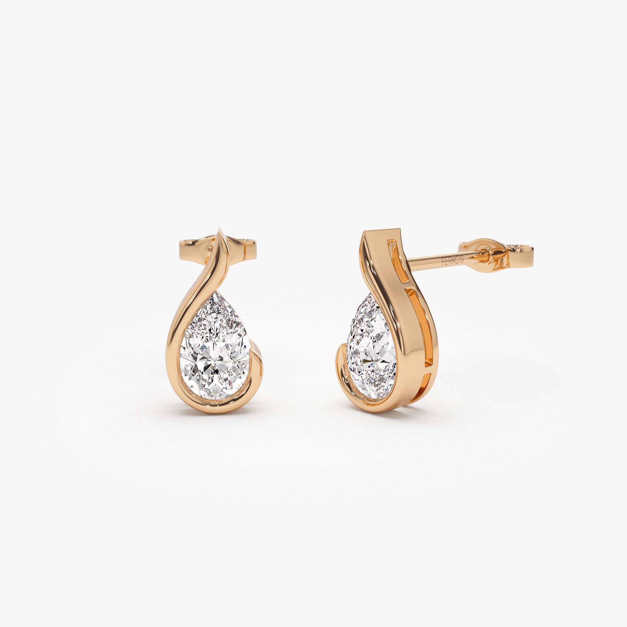 1.50 ctw 14k Pear Shaped Unique Lab Grown Diamond Studs - Eden  Ferkos Fine Jewelry