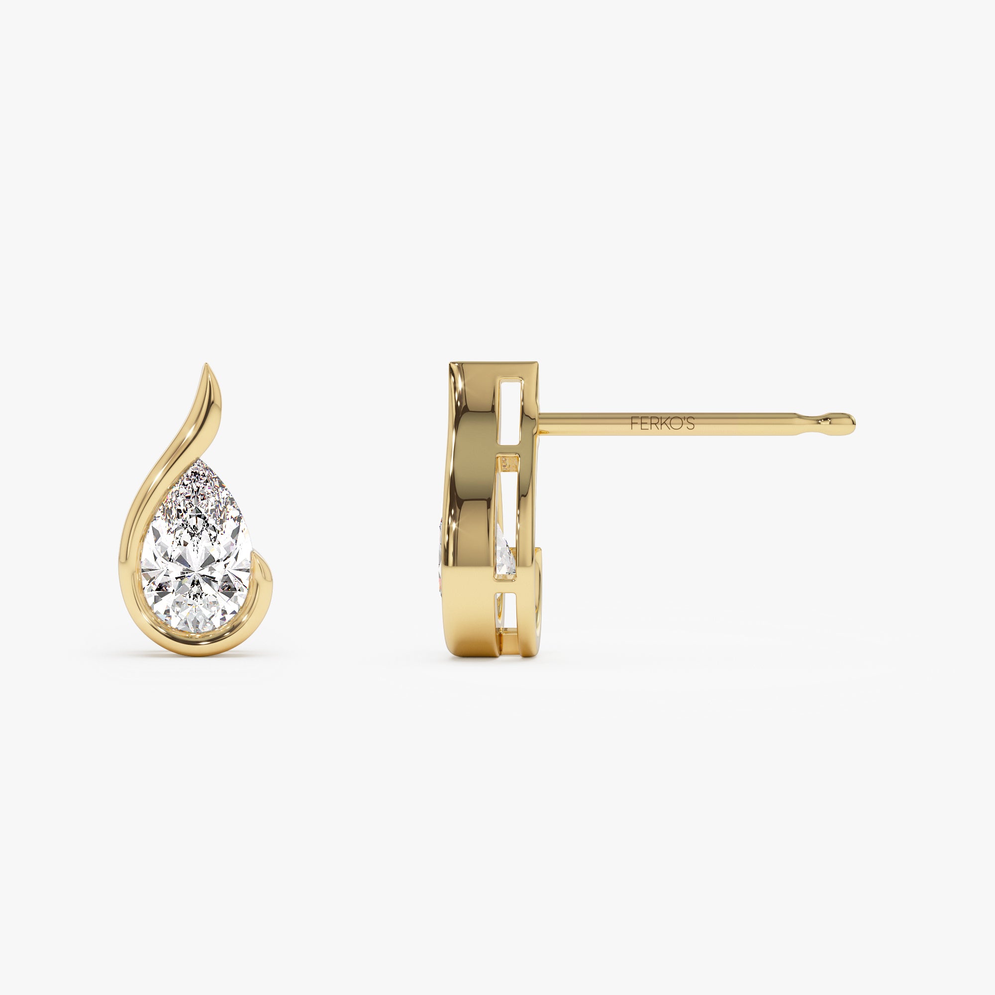 1.50 ctw 14k Pear Shaped Unique Lab Grown Diamond Studs - Eden  Ferkos Fine Jewelry