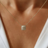14k Rose Unique Baguette Diamond Statement Necklace