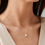 14k Rose Unique Baguette Diamond Statement Necklace
