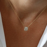 14k Rose Unique Baguette Diamond Statement Necklace