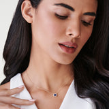 14k Tapered Baguette Diamond & Sapphire Necklace  Ferkos Fine Jewelry