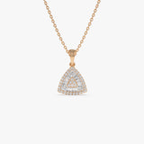 14K Triangle Baguette Diamond Cluster Necklace 14K Rose Gold Ferkos Fine Jewelry