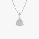 14K Triangle Baguette Diamond Cluster Necklace 14K White Gold Ferkos Fine Jewelry
