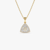 14K Triangle Baguette Diamond Cluster Necklace 14K Gold Ferkos Fine Jewelry