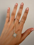 14k Gold Diamond and Emerald Flower Charm