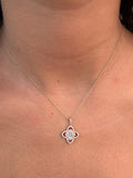 14k Gold Diamond and Ruby Flower Charm