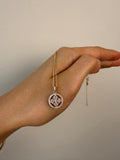 14k Gold Ruby and Diamond Floral Design Necklace