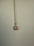 14k Gold Ruby and Diamond Floral Design Necklace
