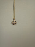 14k Gold Sapphire and Diamond Floral Design Necklace