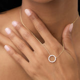14k Baguette & Round Diamond Circle Necklace  Ferkos Fine Jewelry