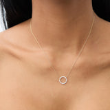 14k Baguette & Round Diamond Circle Necklace  Ferkos Fine Jewelry