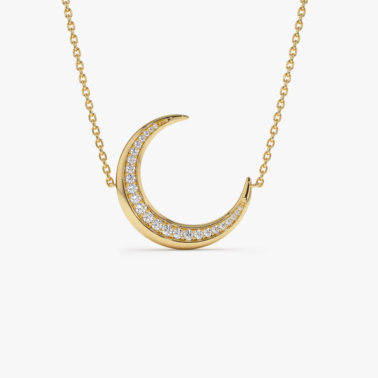 14k Large Diamond Crescent Moon Necklace – Ferkos Fine Jewelry