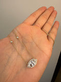 14k Gold Diamond by the Yard Necklace with Halo Marquise Center