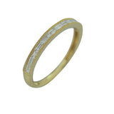 14K Gold Channel Set Baguette Milgrain Edge Wedding Band