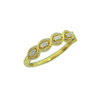 14K Gold Baguette Halo Twist Ring