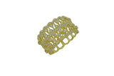 14K Gold Multi Row Open Gallery Diamond Statement Band Ring