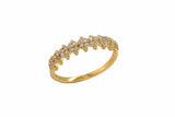 14K Gold Diamond Clover Bubble Stack Ring