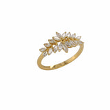 14K Gold Marquise Botanical Inspired Statement Ring