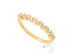 14K Gold Modern Zigzag Inspired Round Diamond Stacking Ring