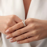 14k Baguette Diamond Crossover Ring  Ferkos Fine Jewelry